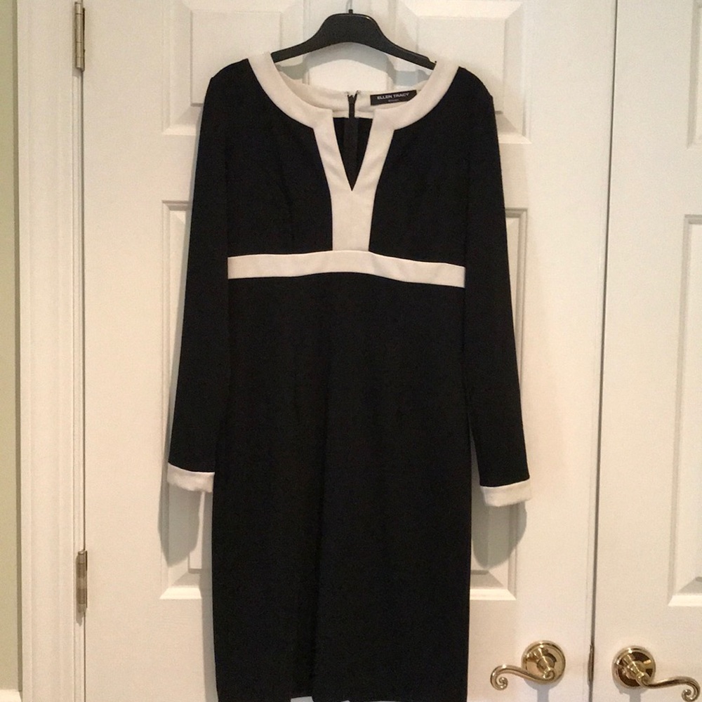 Ellen Tracy B&W cocktail dress, size 4